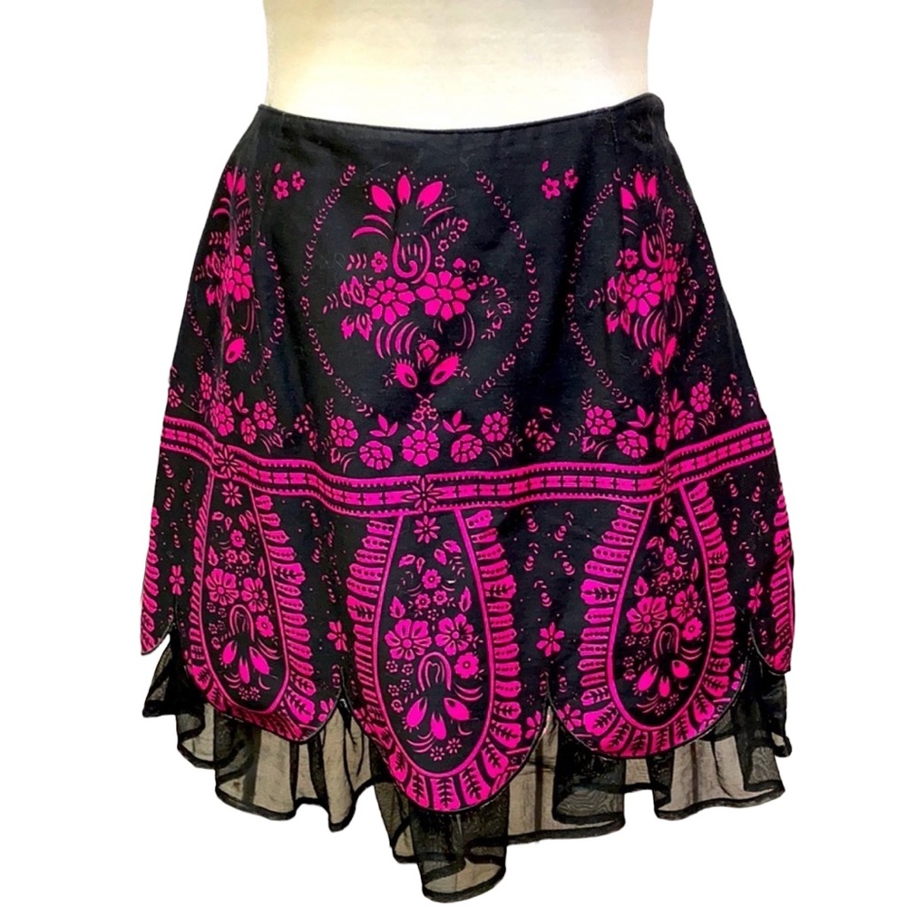 Metro Style Black & Pink Tulle Flounce Skort